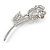 Exquisite CZ Rose Brooch (Silver Tone) - view 11
