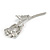 Exquisite CZ Rose Brooch (Silver Tone) - view 13