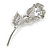 Exquisite CZ Rose Brooch (Silver Tone) - view 14