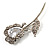 Exquisite CZ Rose Brooch (Silver Tone) - view 3