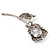 Exquisite CZ Rose Brooch (Silver Tone) - view 5