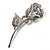 Exquisite CZ Rose Brooch (Silver Tone) - view 6
