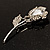 Exquisite CZ Rose Brooch (Silver Tone) - view 8