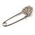 Silver Plated Crystal Heart Pin Brooch - view 6