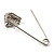 Silver Plated Crystal Heart Pin Brooch - view 7