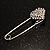 Silver Plated Crystal Heart Pin Brooch - view 8