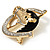 Horse Head & Horse Shoe Crystal Brooch (Gold & Silver Tone) - view 5