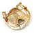 Horse Head & Horse Shoe Crystal Brooch (Gold & Silver Tone) - view 6