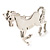 Rhodium Plated Galloping Horse Brooch - view 8