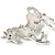 Rhodium Plated Galloping Horse Brooch - view 4