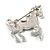 Rhodium Plated Galloping Horse Brooch - view 5