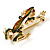 Gold Plated Enamel Frog Brooch (Brown & Green) - view 6