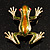 Gold Plated Enamel Frog Brooch (Brown & Green) - view 2