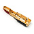 Red Enamel Crystal Lipstick Brooch (Gold Tone) - view 5