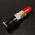 Red Enamel Crystal Lipstick Brooch (Gold Tone) - view 6
