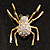 Sparkling Spider Brooch (Gold Tone) - view 2