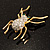 Sparkling Spider Brooch (Gold Tone) - view 8