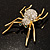 Sparkling Spider Brooch (Gold Tone) - view 4
