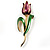 Fancy Enamel Tulip Brooch (Dark Purple & Gold Tone) - view 4