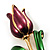 Fancy Enamel Tulip Brooch (Dark Purple & Gold Tone) - view 5