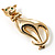 Polished Gold Tone Sitting Cat Brooch - view 3