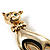 Polished Gold Tone Sitting Cat Brooch - view 5