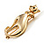 Polished Gold Tone Sitting Cat Brooch - view 8