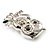 Silver Tone Crystal Owl Brooch - view 6