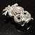 Silver Tone Crystal Owl Brooch - view 4