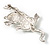 'Naughty Cat' Silver Tone Clear Crystal Brooch - view 4