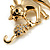 Gold Tone Cat & Mouse Brooch - view 6