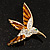 Diamante Enamel Hummingbird Brooch (Gold Tone) - view 2