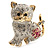 Two Tone Crystal Cat Brooch - view 2