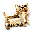 Chocolate Brown Enamel Puppy Dog Brooch (Gold Tone) - view 7