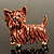 Chocolate Brown Enamel Puppy Dog Brooch (Gold Tone) - view 2