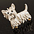 White  Enamel Puppy Dog Brooch (Gold Tone) - view 5