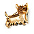 Black Enamel Puppy Dog Brooch (Gold Tone) - view 5