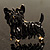 Black Enamel Puppy Dog Brooch (Gold Tone) - view 6