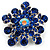 Swarovski Crystal Star Brooch (Navy Blue)