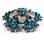 Light Blue Crystal Flower Brooch (Silver Tone) - view 5