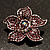 Small Violet Diamante Flower Brooch (Silver Tone) - view 6