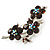 Crystal Floral Brooch (Silver Tone & Amber Coloured) - view 5
