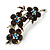 Crystal Floral Brooch (Silver Tone & Amber Coloured) - view 3
