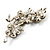 Crystal Floral Brooch (Silver Tone & Amber Coloured) - view 7