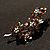 Crystal Floral Brooch (Silver Tone & Amber Coloured) - view 8