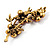 Crystal Floral Brooch (Antique Gold & Ruby Red) - view 4
