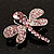 Small Pink Crystal Butterfly Brooch (Silver Tone) - view 6