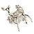 Silver Tone Diamante Baby Reindeer Brooch - view 5