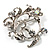 Clear Crystal Floral Wreath Brooch (Silver Tone) - view 6