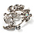 Clear Crystal Floral Wreath Brooch (Silver Tone) - view 3